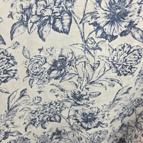 Terzo Millennio Cream Blue Made in Italy 100% Linen  Short Sleeved Top Large - Picture 7 of 14